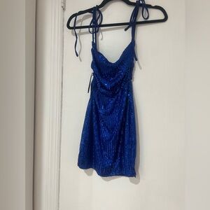 Bear Dance Vibrant Blue Sequin Dress